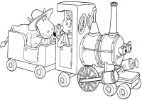 A coloring page of magic roundabout